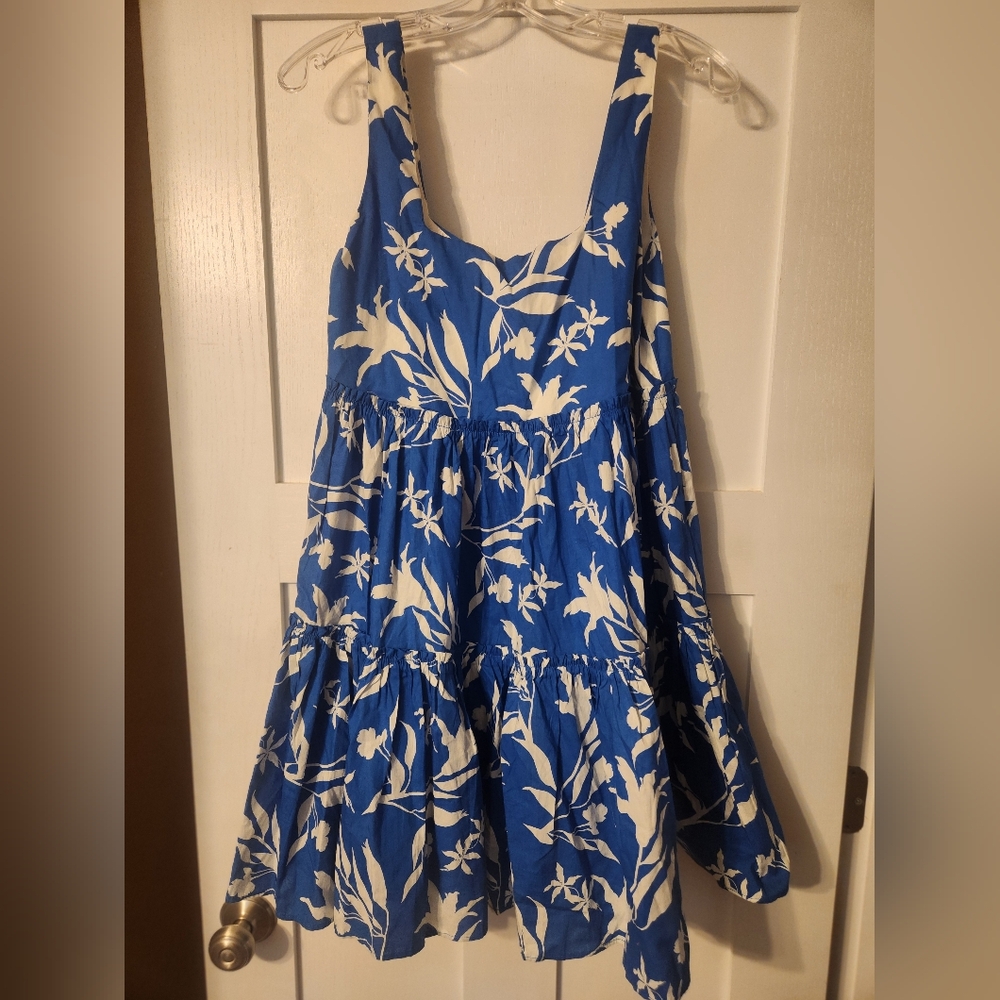 Petal & Pup Blue and White Floral Mini Dress